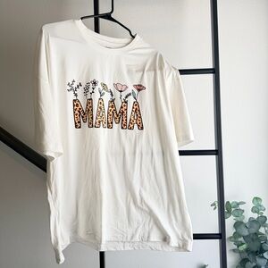SHEIN White 'MAMA' Graphic Tee